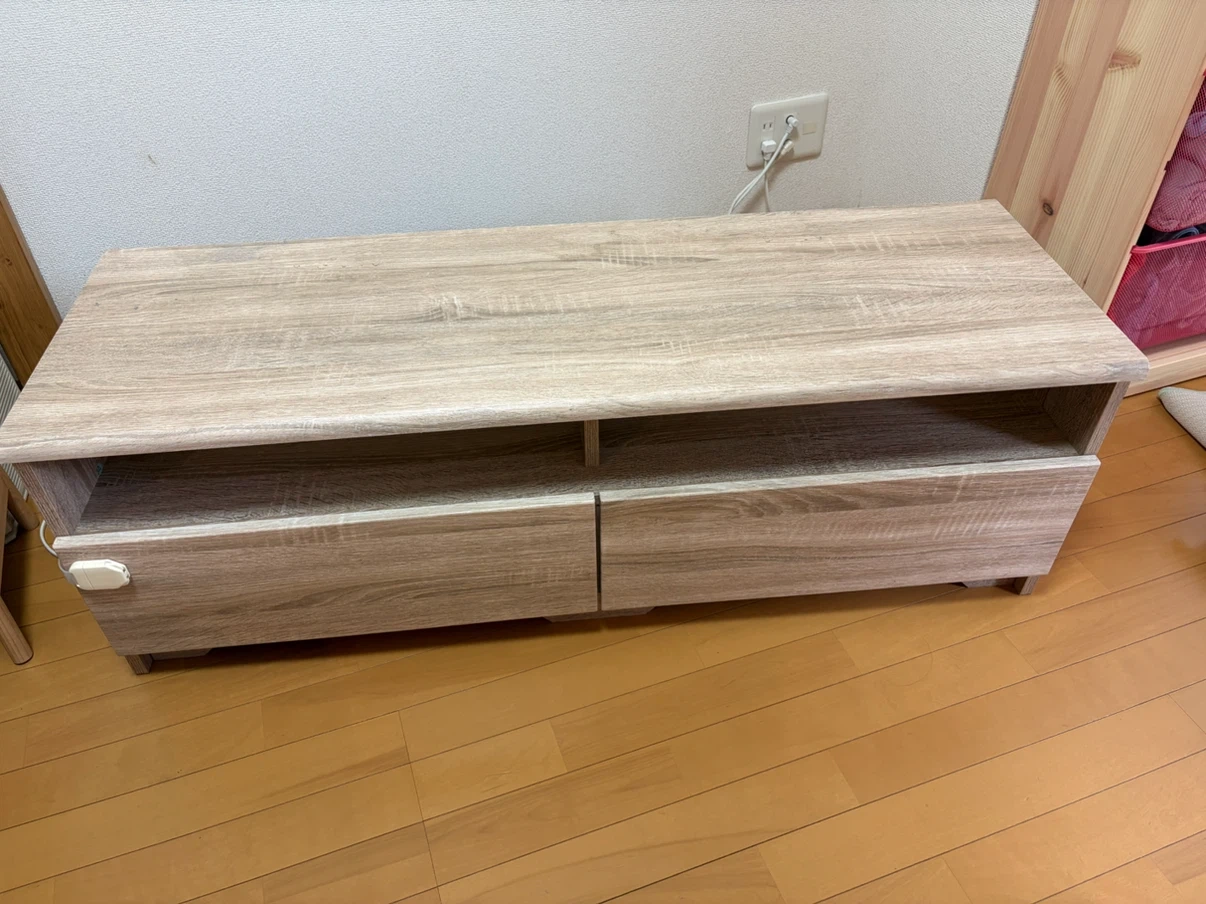木目調 テレビ台 TVボード 引き出し付き