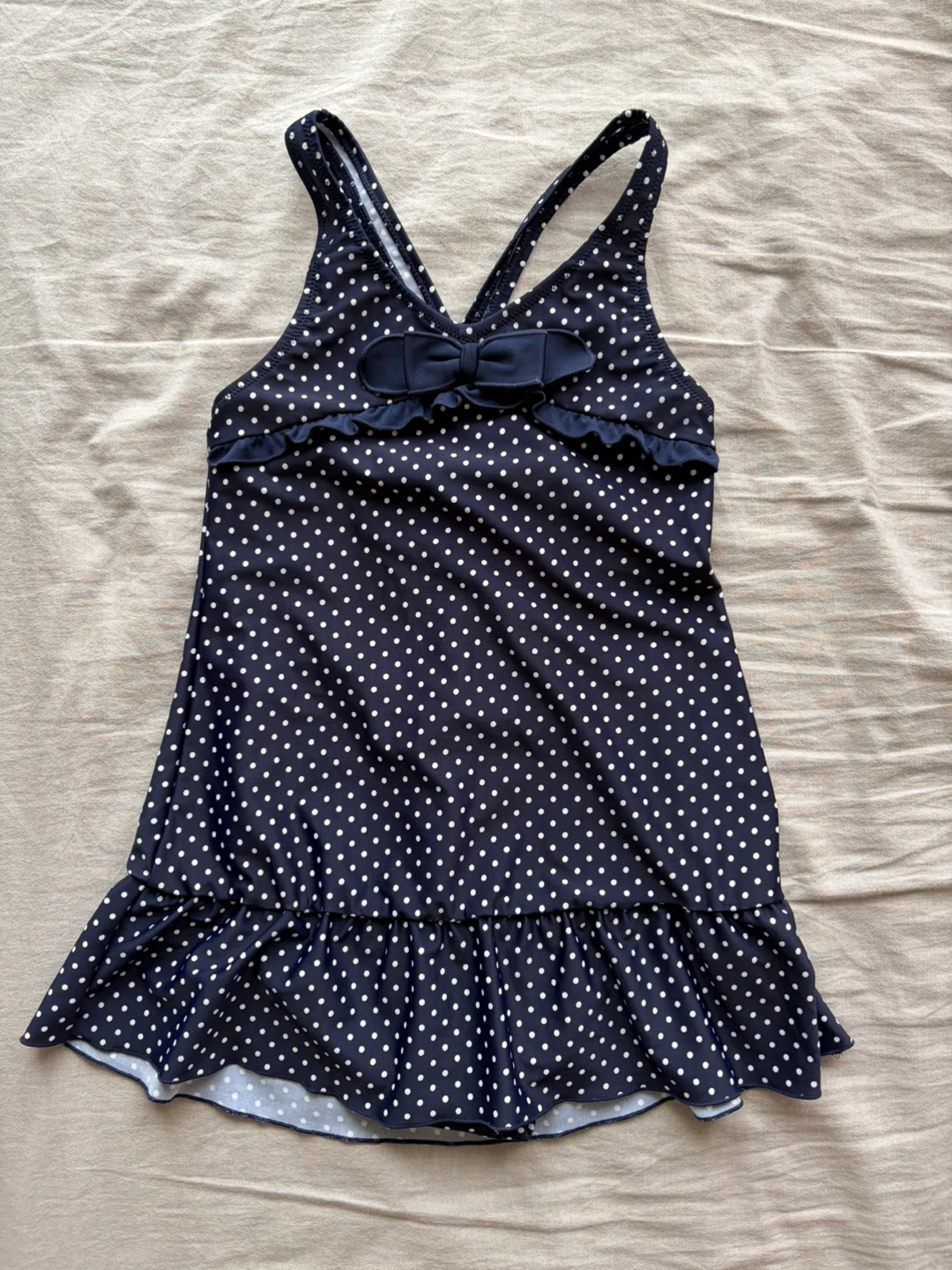 女の子用 ドット柄ワンピース水着 140cm
