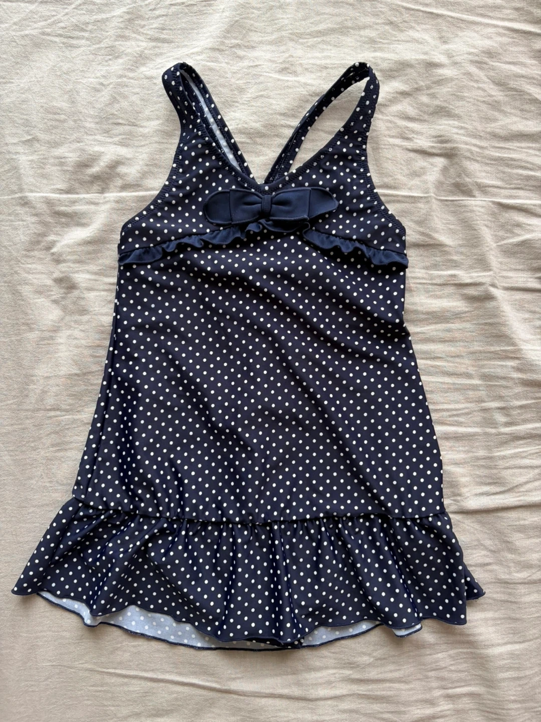 女の子用 ドット柄ワンピース水着 140cm