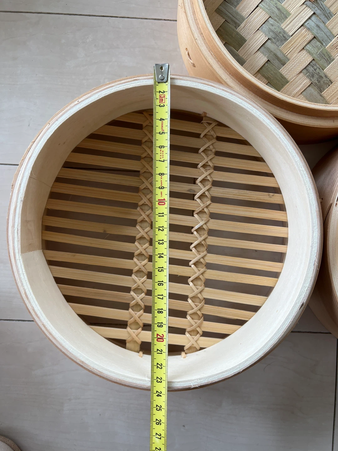 【新品未使用】台湾で購入　竹製せいろ 2段セット　蓋付き 蒸し料理　ヘルシー料理の写真4枚目