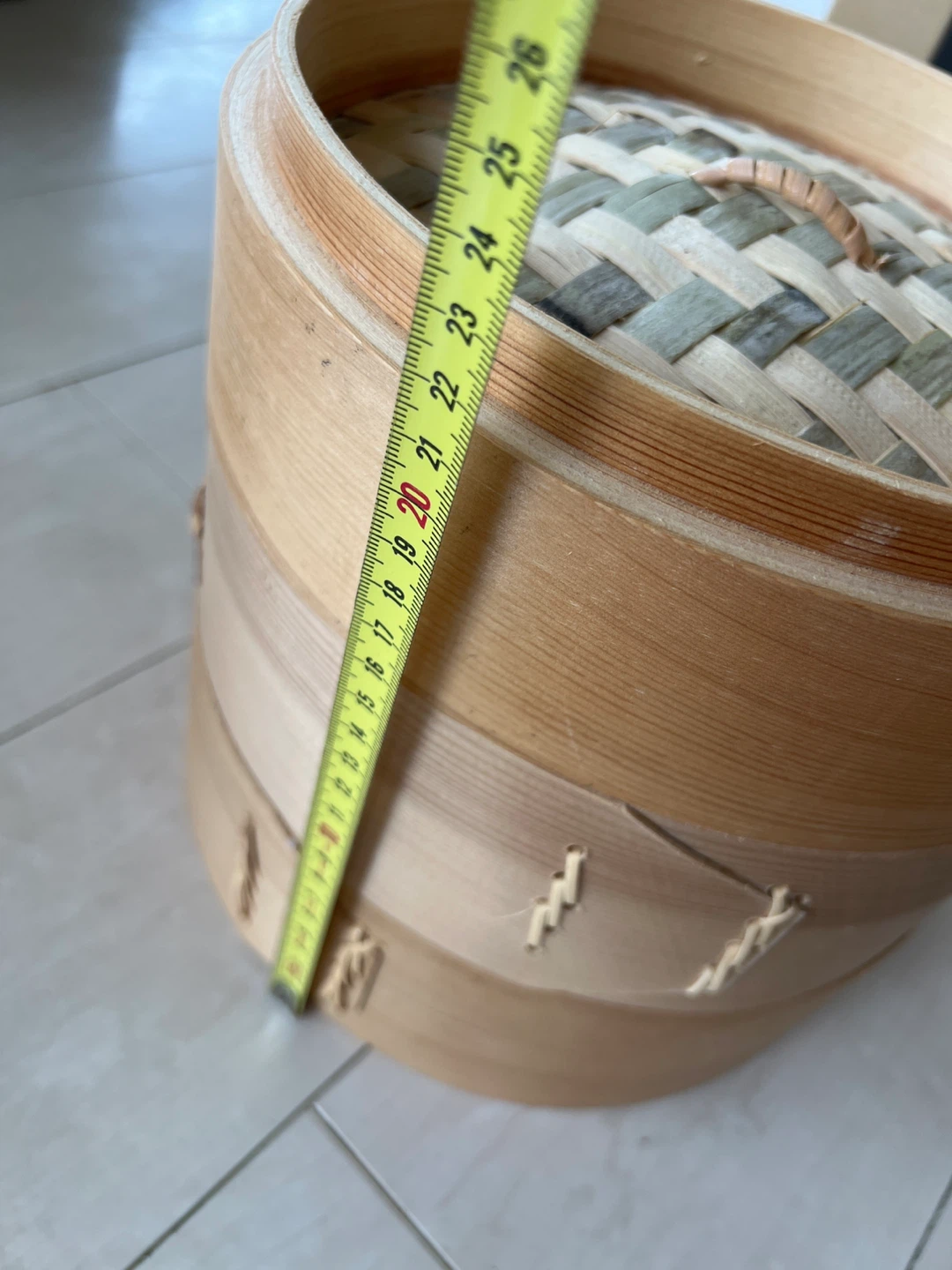 【新品未使用】台湾で購入　竹製せいろ 2段セット　蓋付き 蒸し料理　ヘルシー料理の写真5枚目