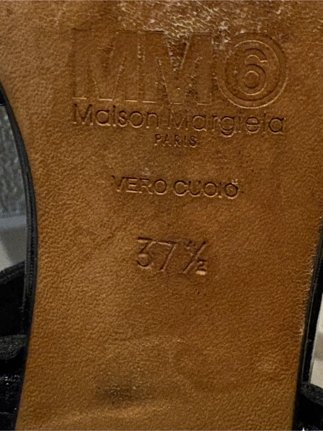 MM6 Maison Margiela サンダル 37.5 ブラック エナメルの写真6枚目