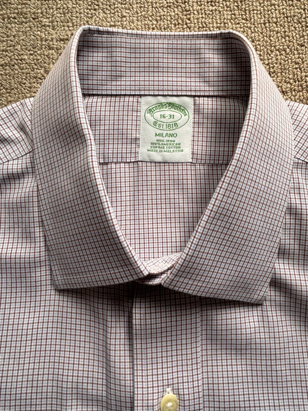 BROOKS BROTHERS/ブルックスブラザーズ　ドレスシャツ（茶系チェック）の写真3枚目