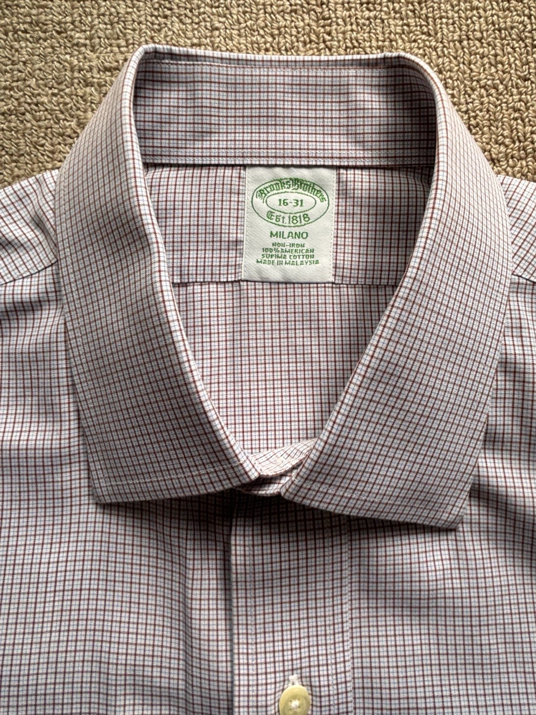 BROOKS BROTHERS/ブルックスブラザーズ ドレスシャツ(茶系チェック)の写真3枚目