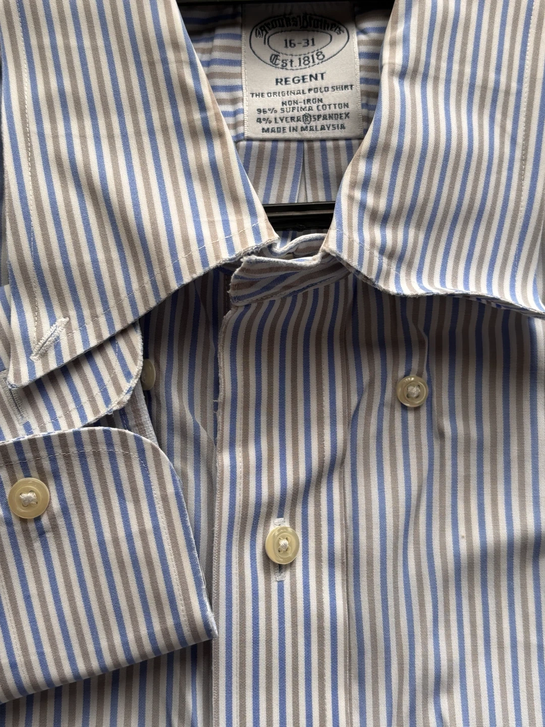 BROOKS BROTHERS/ブルックスブラザーズ ドレスシャツ(ブルーマルチストライプ ボタンダウン)の写真4枚目