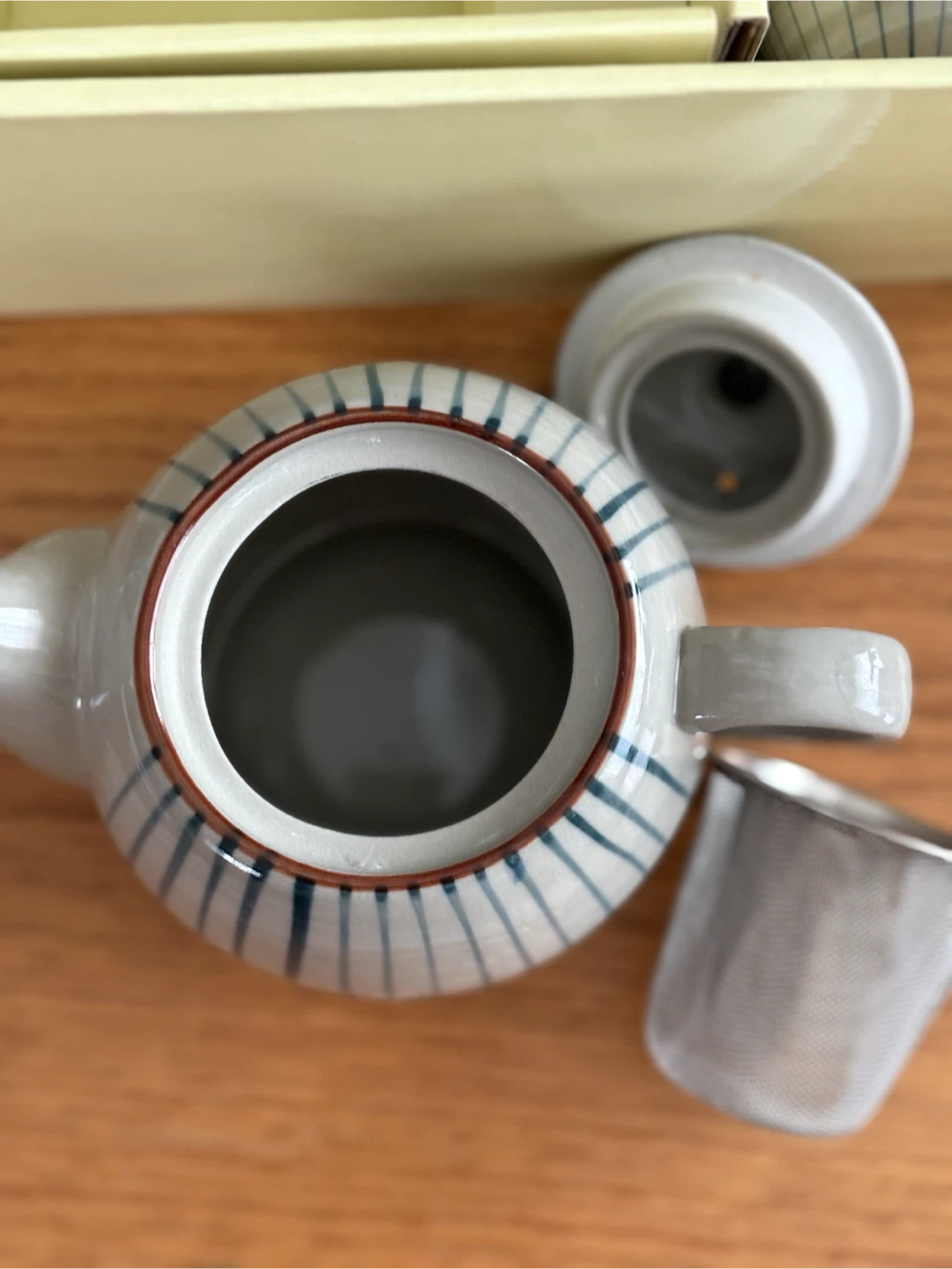 【未使用】手描の器 茶器揃（急須1＋湯呑5客）箱付きの写真3枚目
