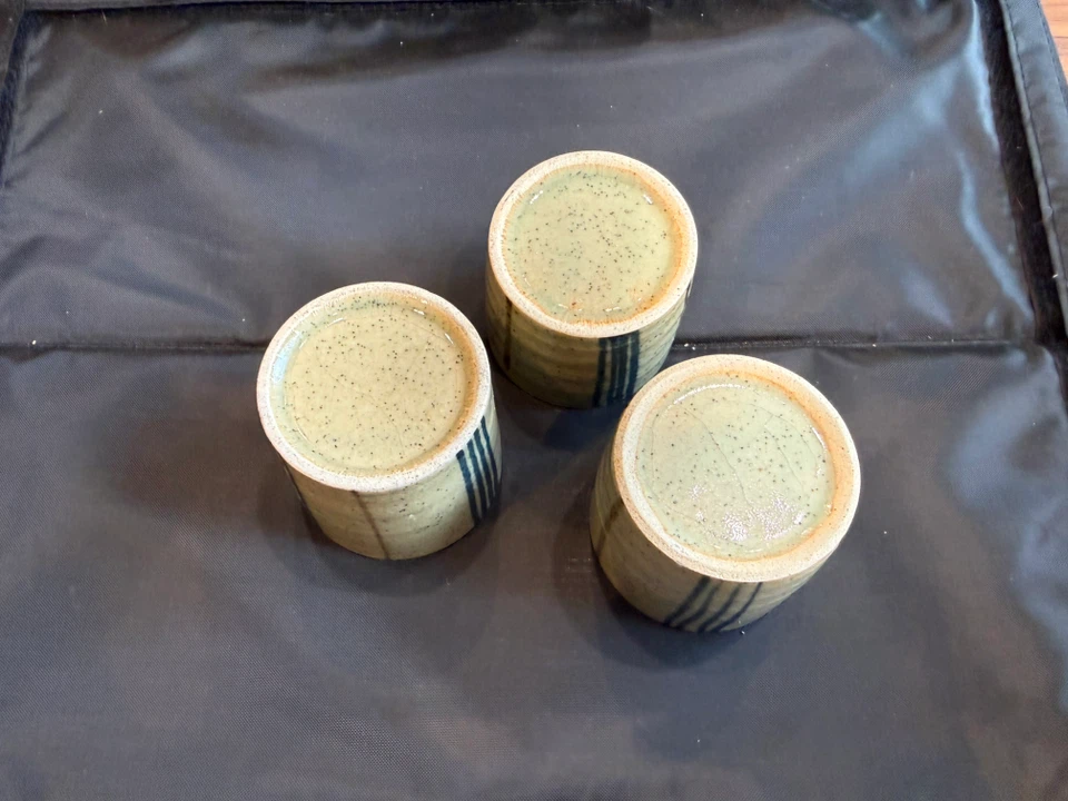 【ヴィンテージ】作家物 湯呑み・陶器フリーカップ 3個セット（ストライプ柄）の写真2枚目