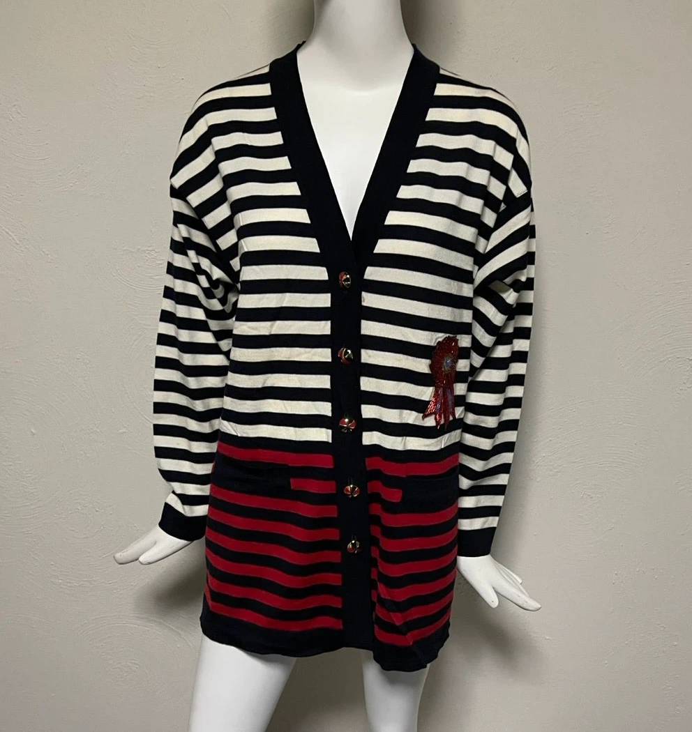 ESCADA MARGARETHA LEY ボーダーカーディガン 38
