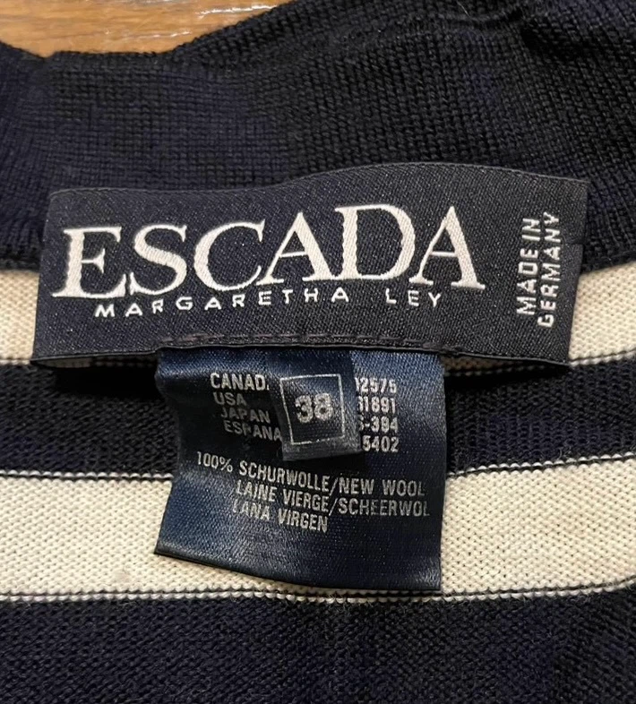 ESCADA MARGARETHA LEY ボーダーカーディガン 38の写真8枚目