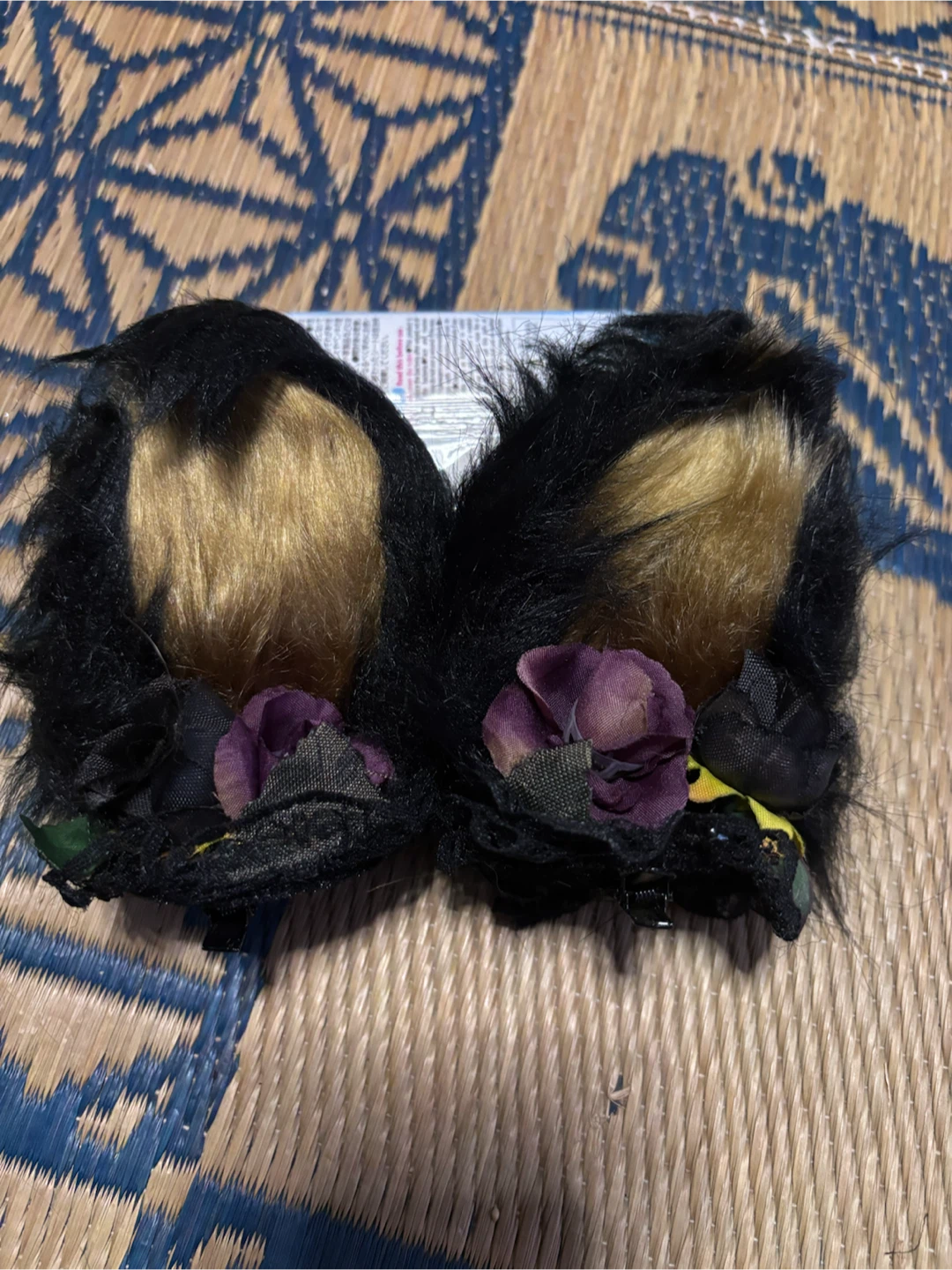 猫耳 ヘッドドレス クリップ 黒×茶