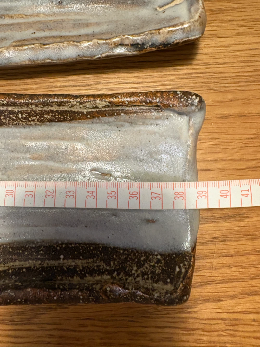 【銘あり】長角皿 3客セット 刷毛目 秋刀魚皿の写真3枚目