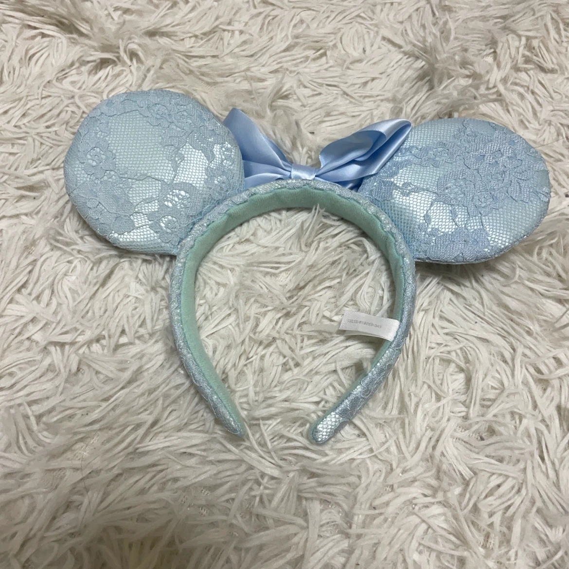 ディズニー カチューシャ ライトブルー レース