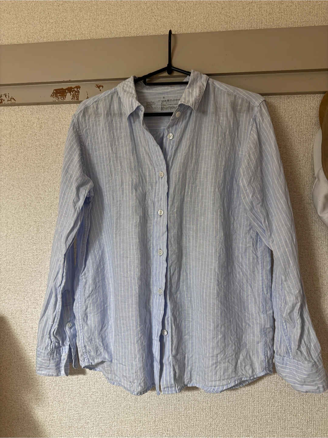 無印良品 ストライプシャツ ブルー Sサイズ