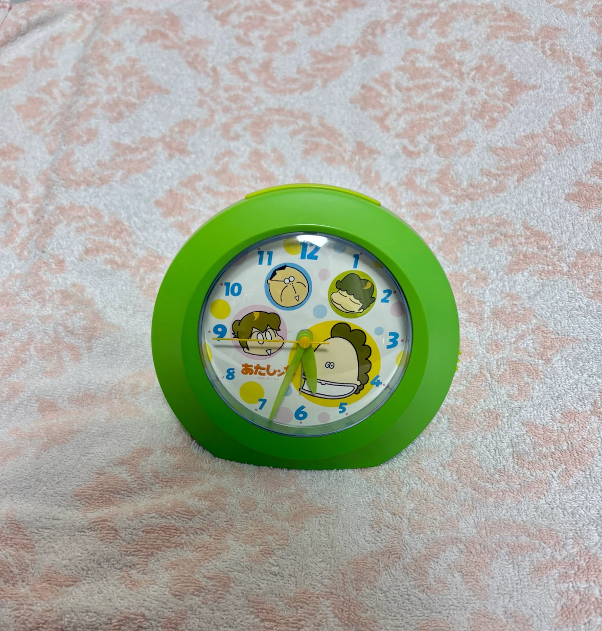 あたしンち 時計 グリーン　※目覚ましアラーム鳴りません