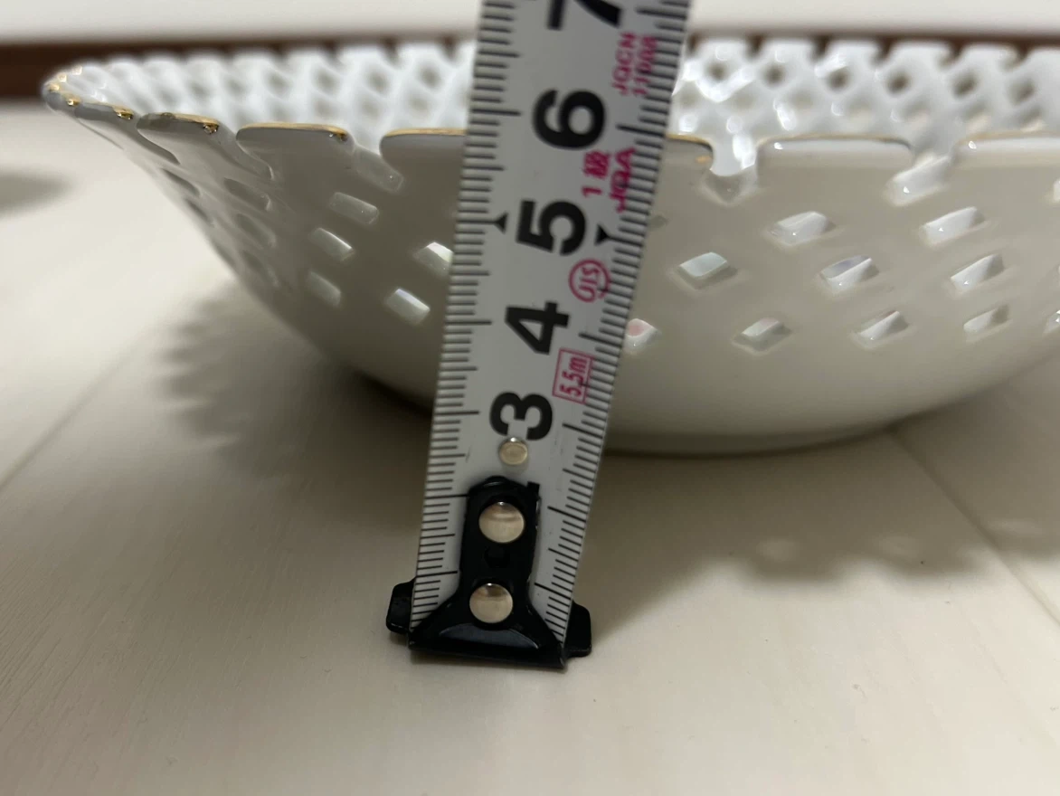 【美品】Keito 恵陶 ワイルドフラワー 透かし彫り フルーツ皿 23cmの写真5枚目