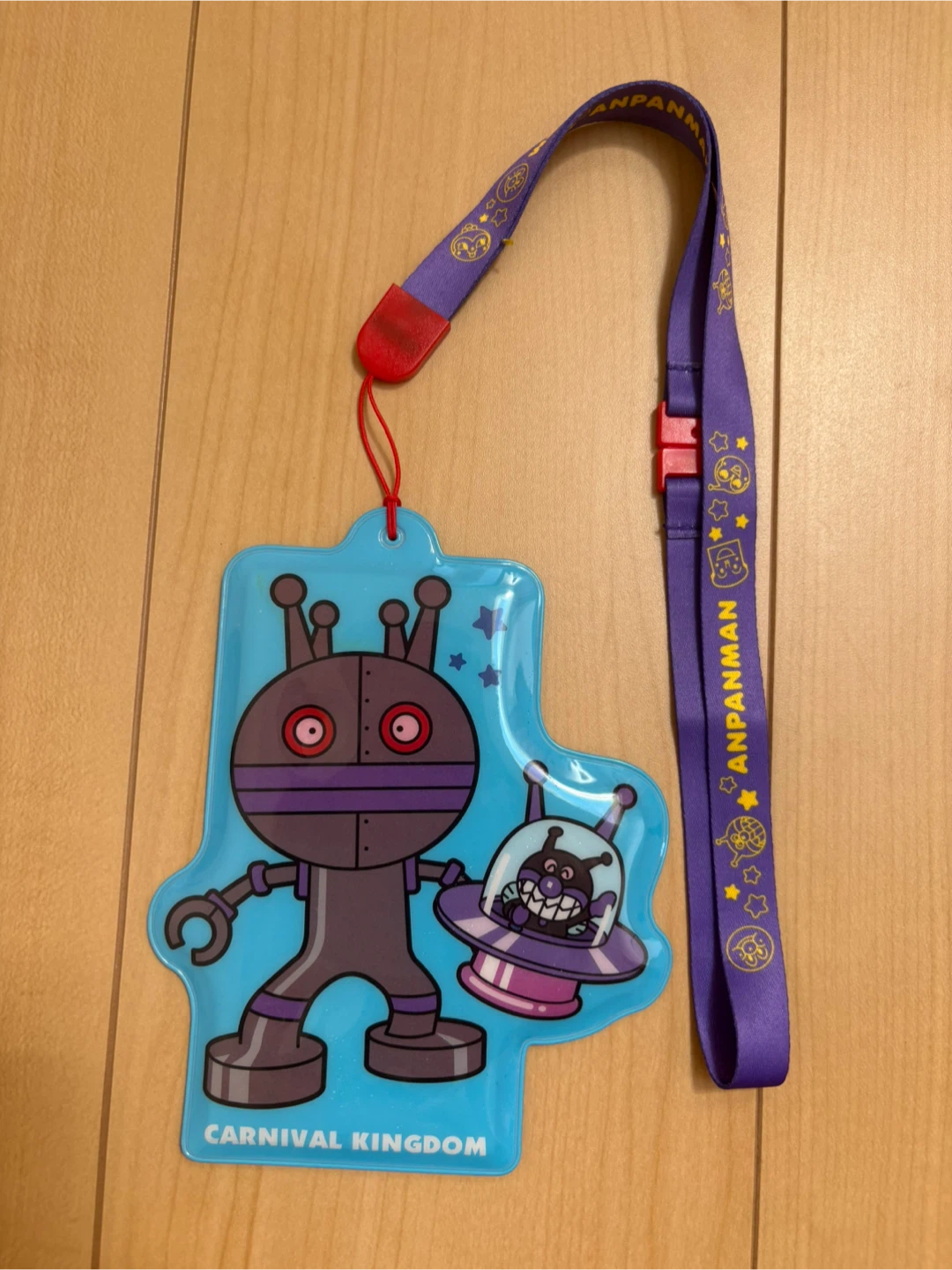 ばいきんまん　ネックストラップ付カードケース