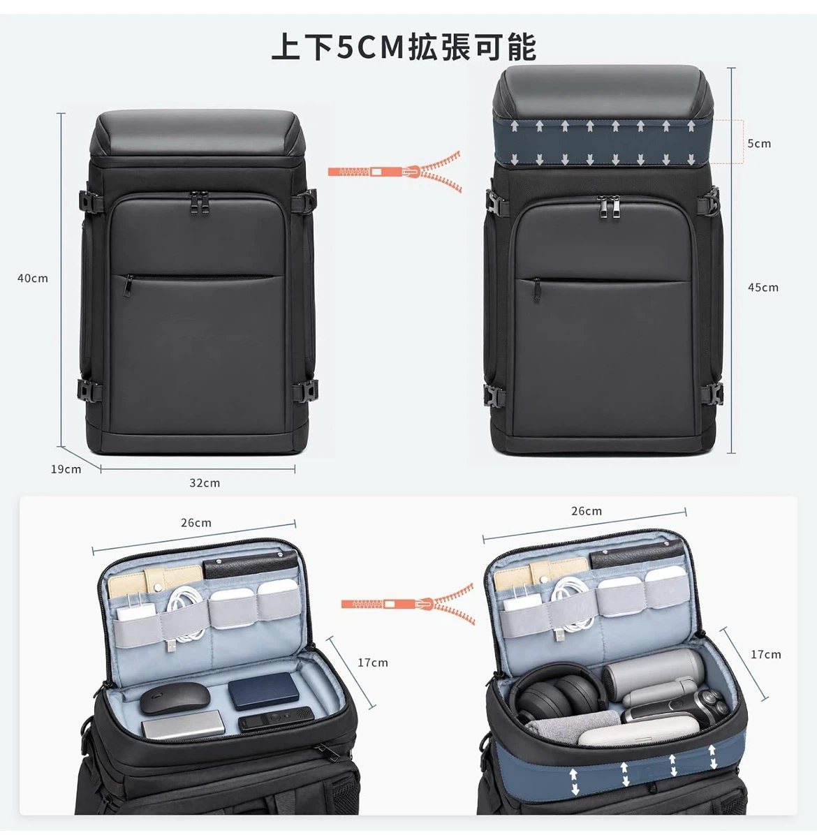 【新品未使用】 スクエア型リュックサック ビジネスリュック 防災リュックの写真3枚目