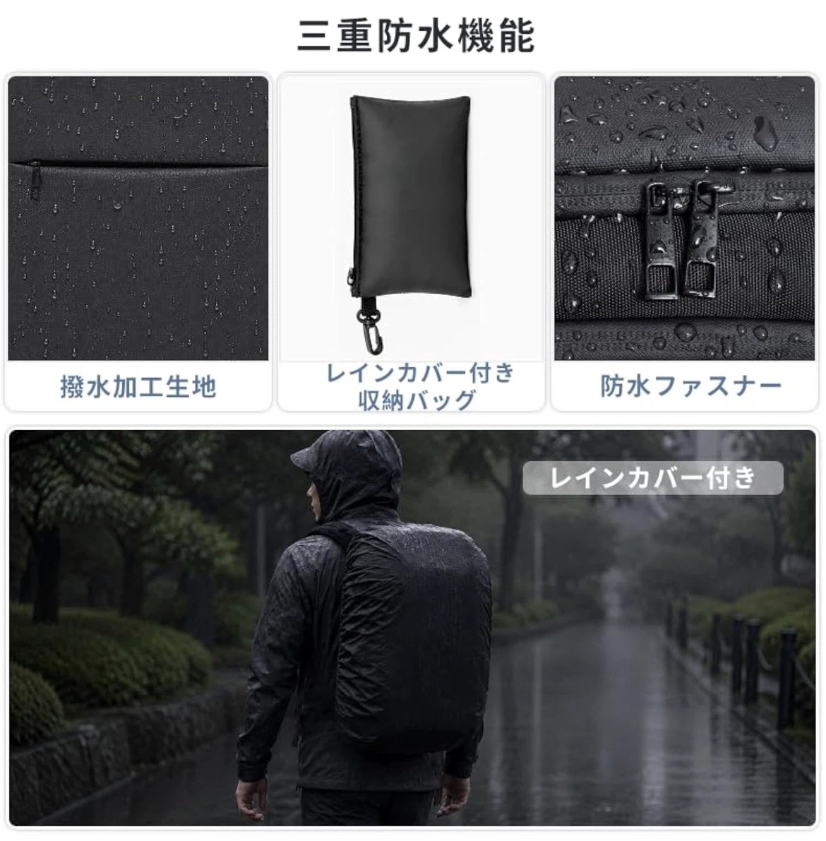 【新品未使用】 スクエア型リュックサック ビジネスリュック 防災リュックの写真6枚目