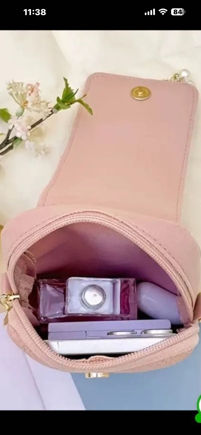 ミニショルダーバッグ ピンク スマホポシェットの写真3枚目