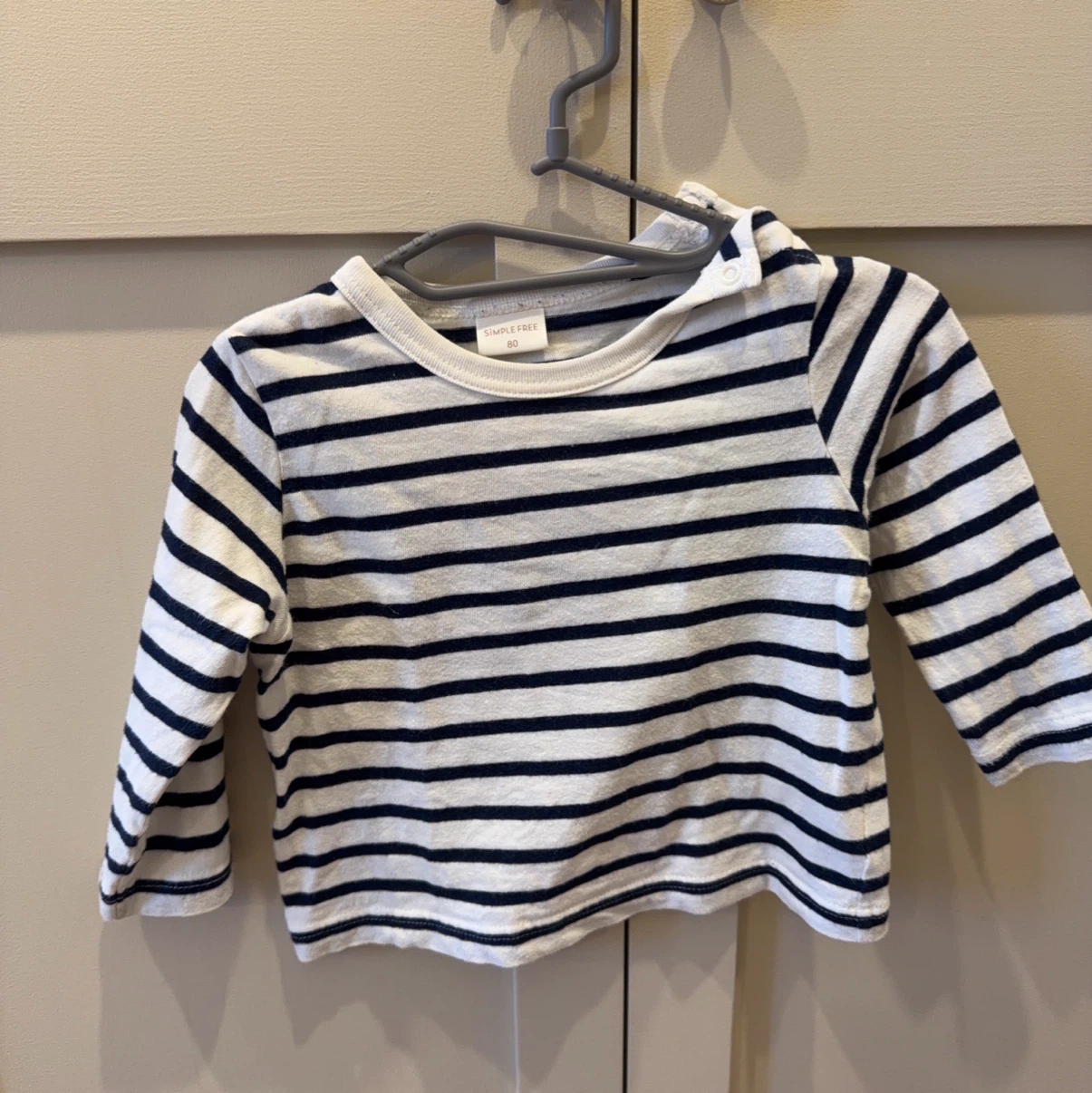 シンプルフリー ボーダー 長袖Tシャツ 80cm