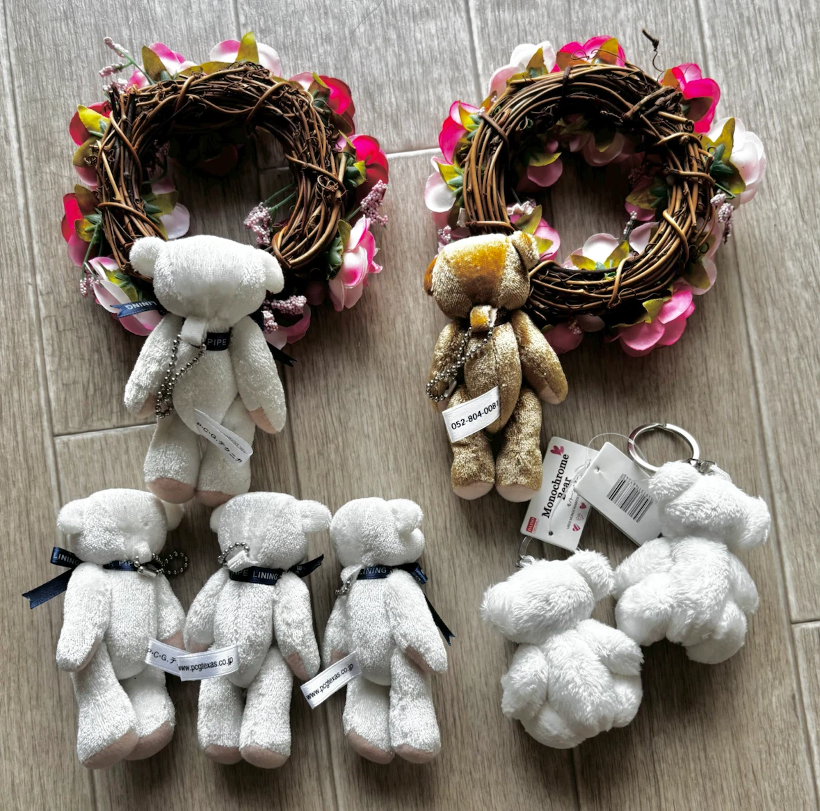 くまのぬいぐるみ キーホルダー リース まとめ売り　ラッピングやハンドメイドなどの写真2枚目