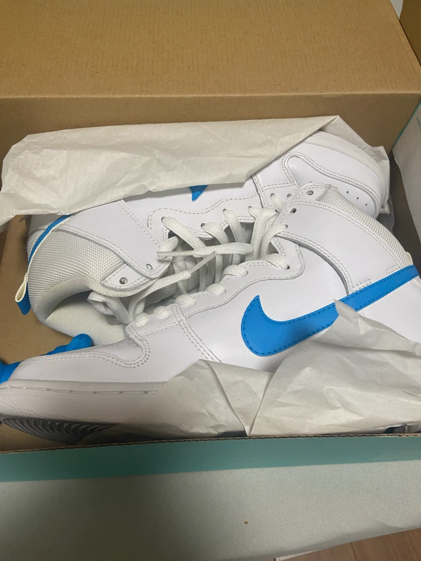 ナイキ SB ダンク ハイ 白 青 26cm nike sb dunkhigh us8