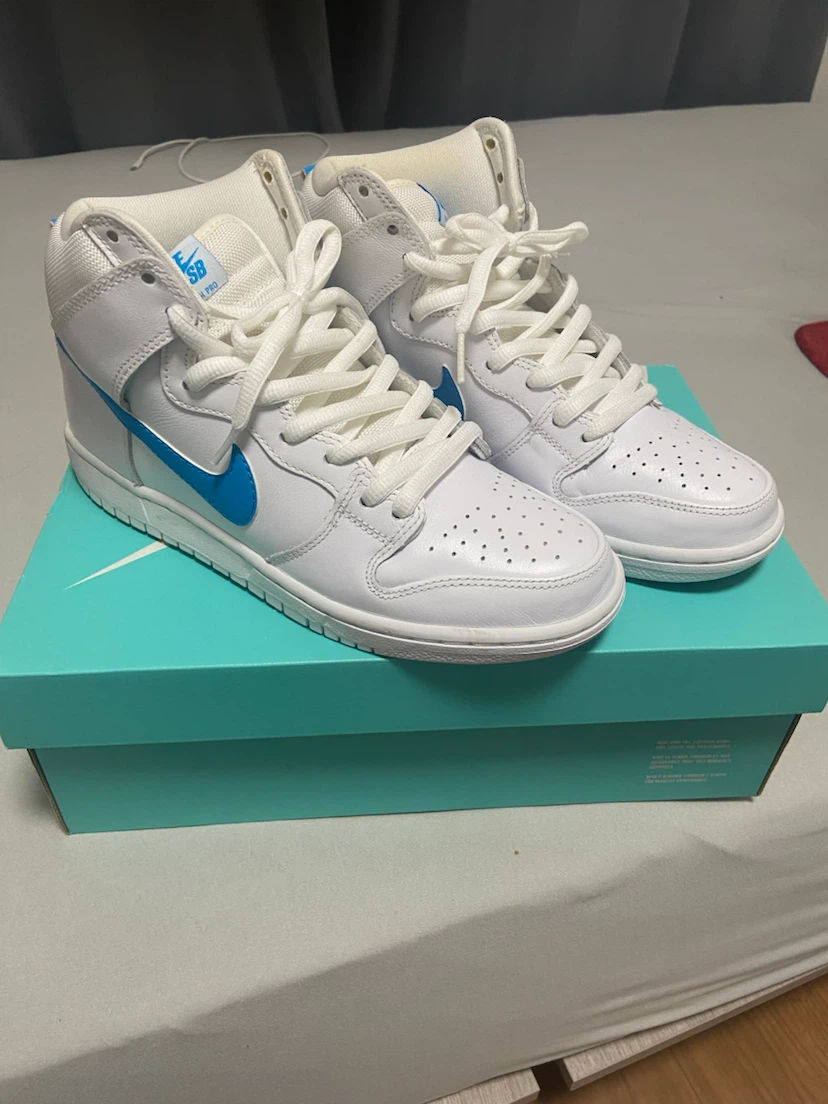 ナイキ SB ダンク ハイ 白 青 26cm nike sb dunkhigh us8の写真2枚目