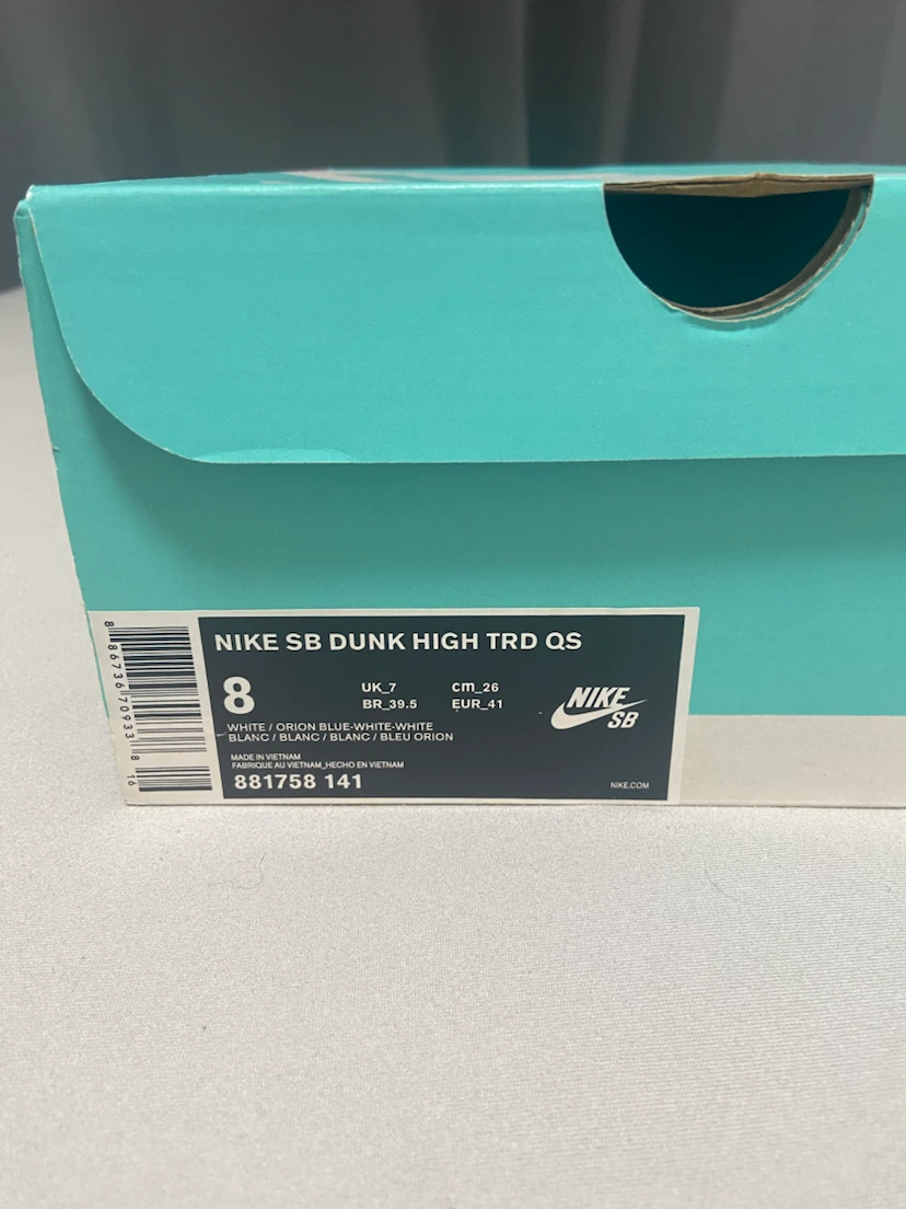 ナイキ SB ダンク ハイ 白 青 26cm nike sb dunkhigh us8の写真3枚目