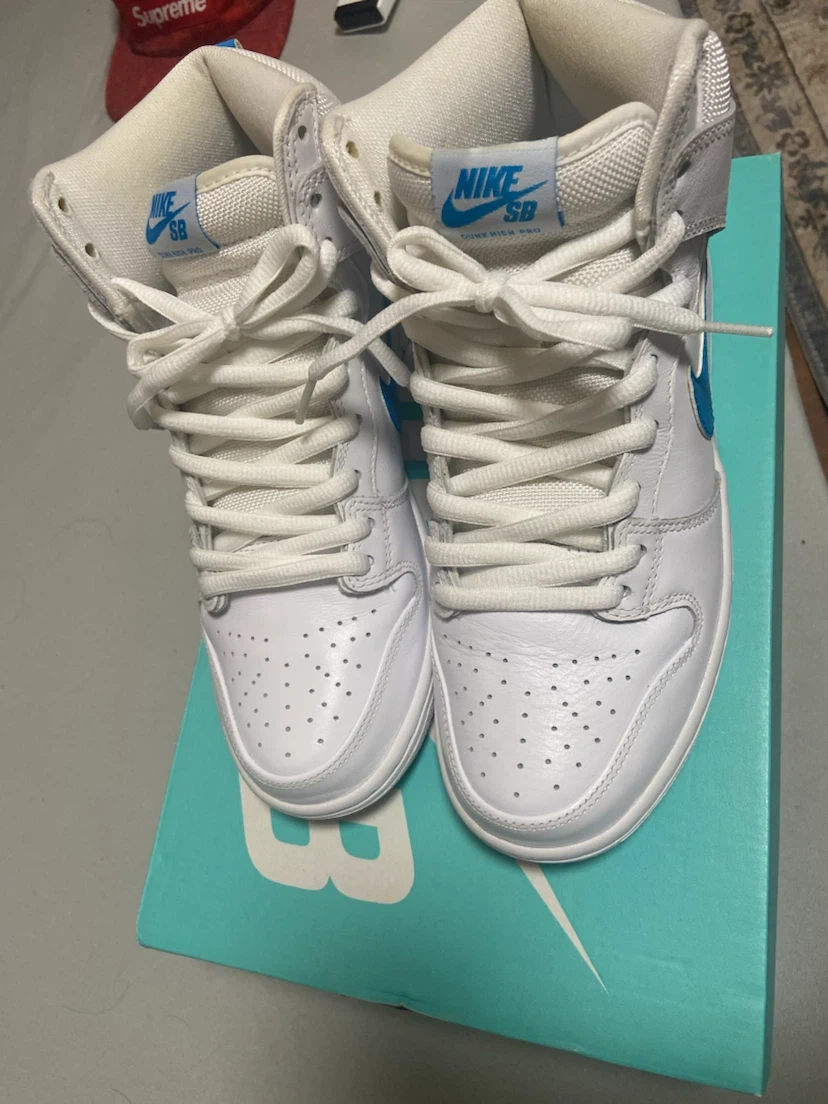 ナイキ SB ダンク ハイ 白 青 26cm nike sb dunkhigh us8の写真4枚目