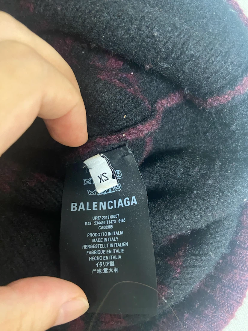 baleciaga バレンシアガ 総柄 ニット セーター ボルドー XSの写真2枚目
