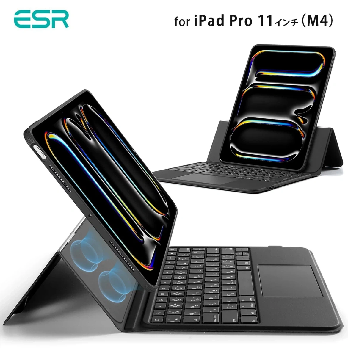 【美品】ESR iPad キーボードケース Ascend 11インチ用 日本語配列 ブラック(型番6B019)の写真3枚目