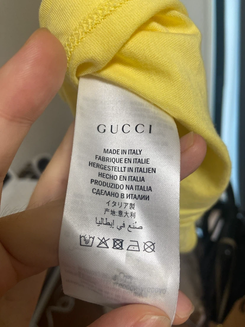 gucci グッチ Tシャツ xs イエロー BLIND FOR LOVEの写真3枚目