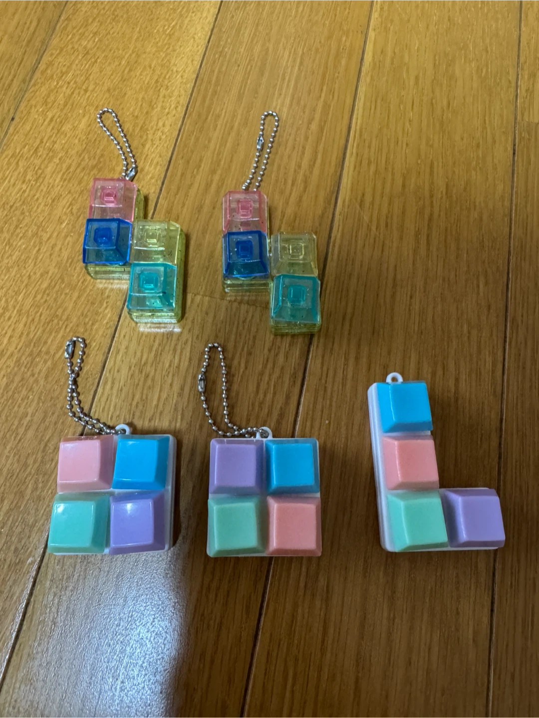 テトリス風 キーホルダー 5個セット