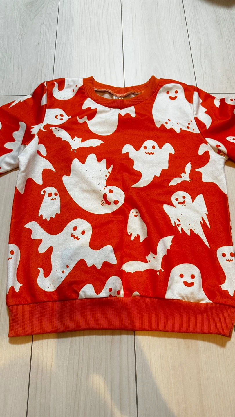 【早い者勝ち！】ハロウィン　おばけ　セットアップ　130の写真2枚目