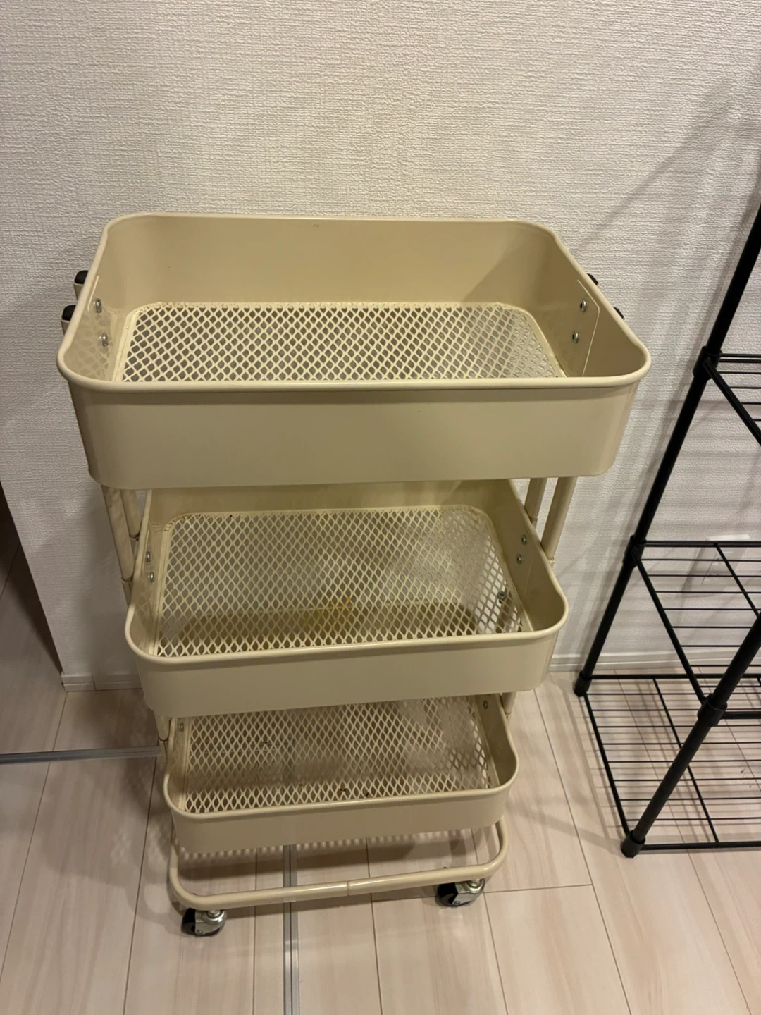 3段 キッチンワゴン アイボリー