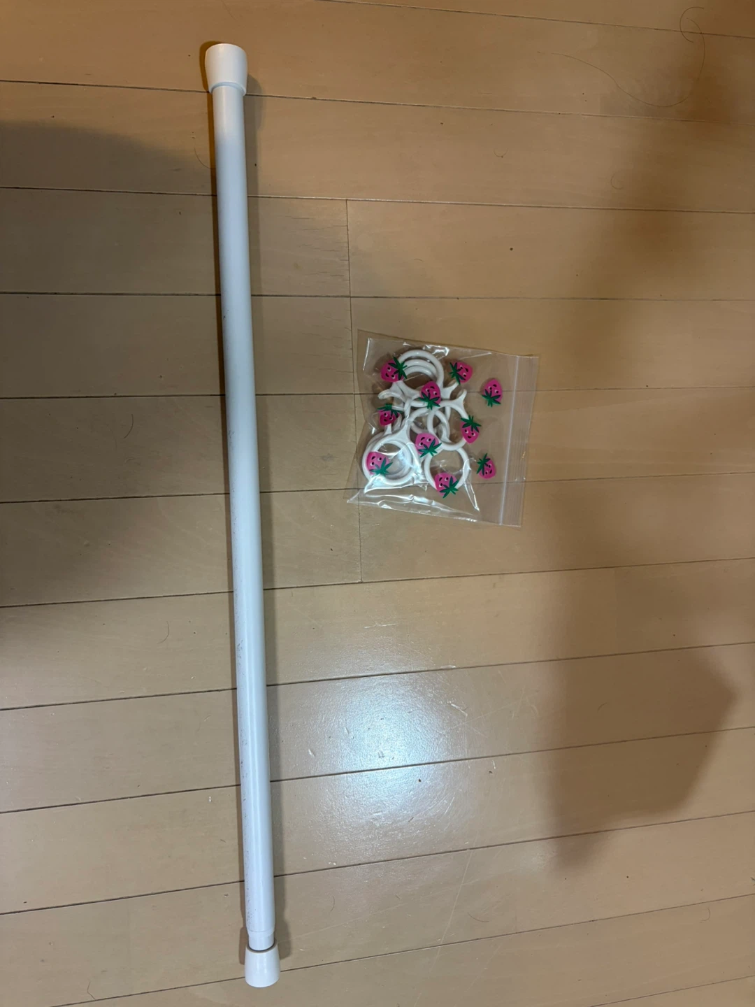 突っ張り棒 カーテンリング付き