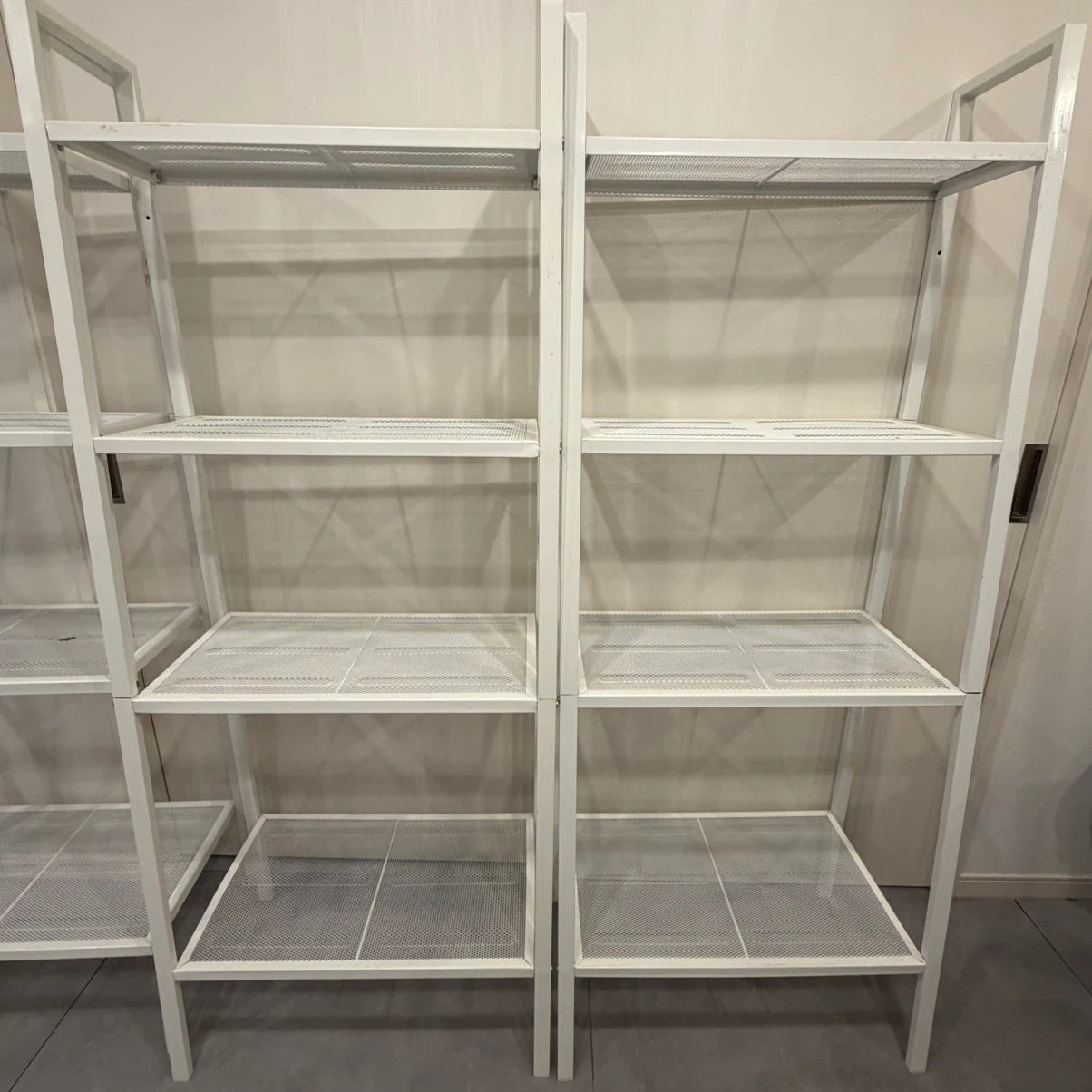 IKEA レールベリ　スチール製 メッシュシェルフ 2台セット 白