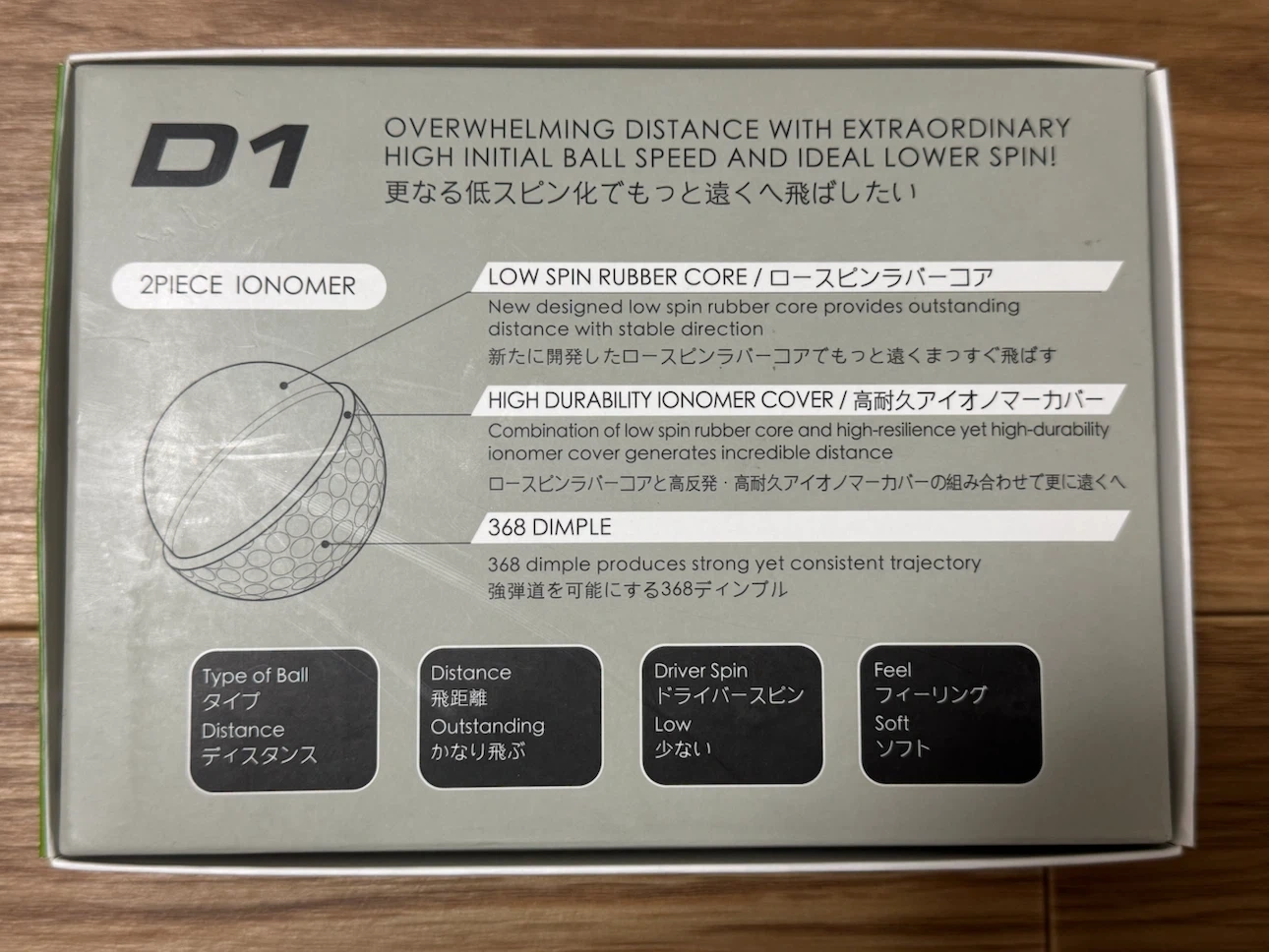 ホンマ D1 ゴルフボール マルチカラー 12個の写真2枚目