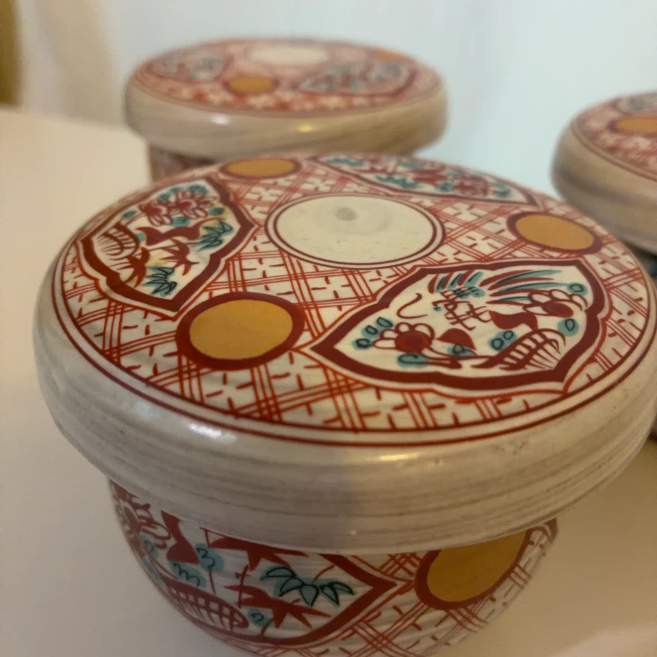 たち吉　蓋付き茶碗 3客揃 陶器 和食器 小鉢　錦絵風の写真2枚目