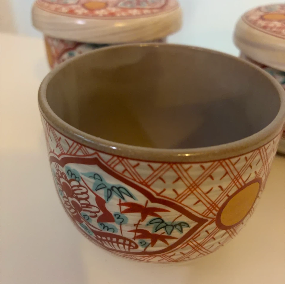 たち吉 蓋付き茶碗 3客揃 陶器 和食器 小鉢 錦絵風の写真3枚目