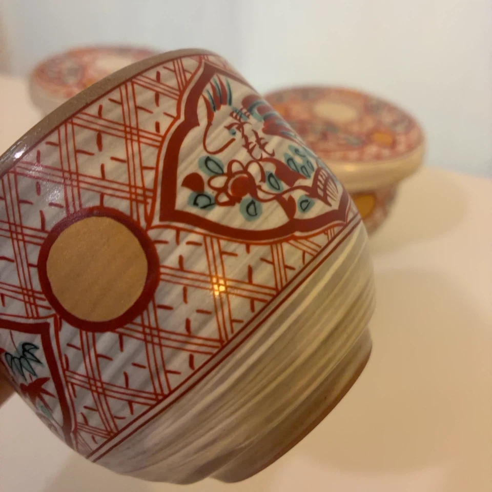 たち吉 蓋付き茶碗 3客揃 陶器 和食器 小鉢 錦絵風の写真5枚目
