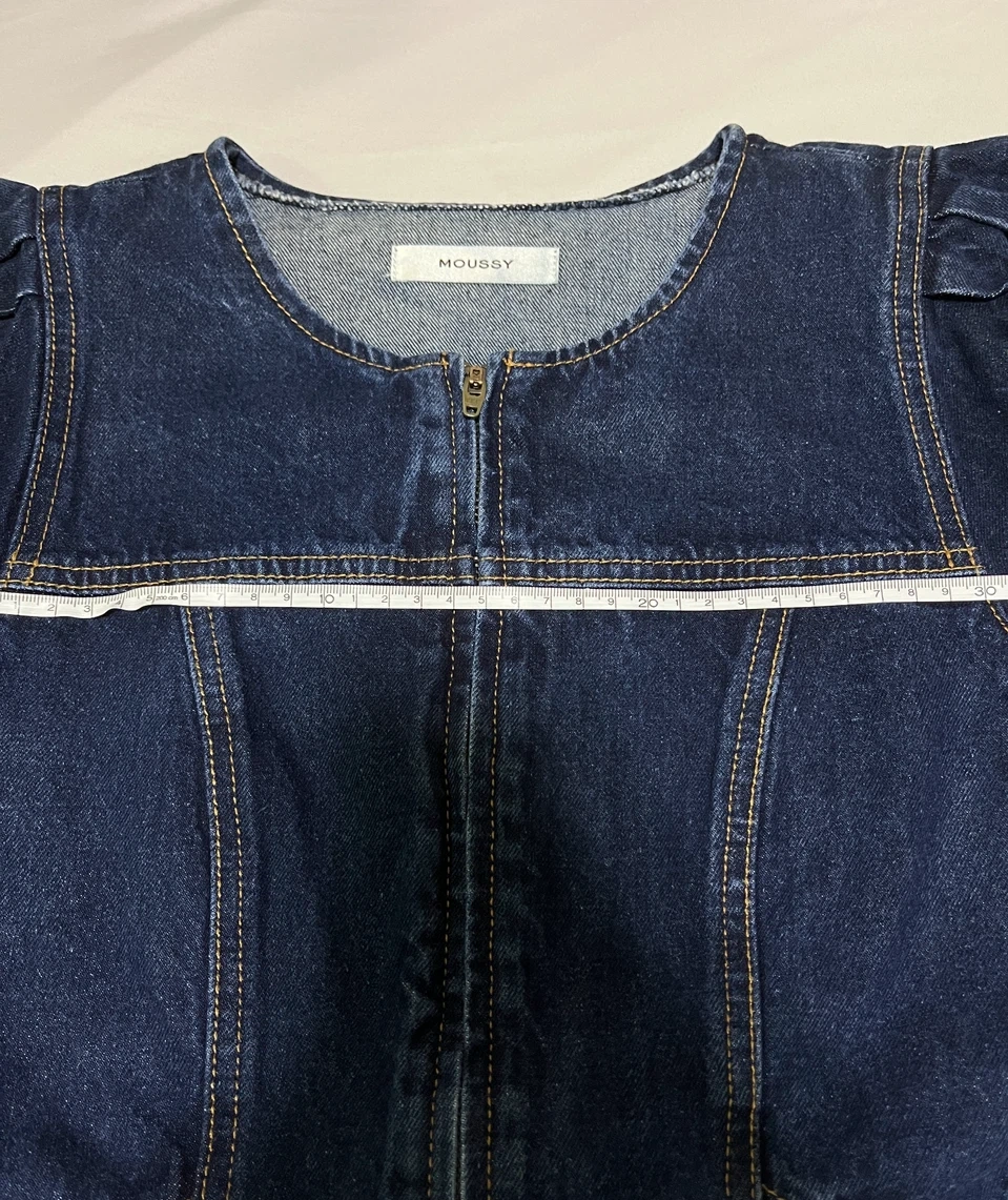 【美品】 MOUSSY マウジーデニムワンピース 半袖 ブルーの写真4枚目