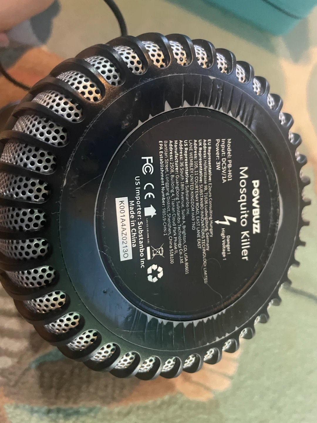 パウバズ 蚊取り器 PB-H01 殺虫器の写真2枚目