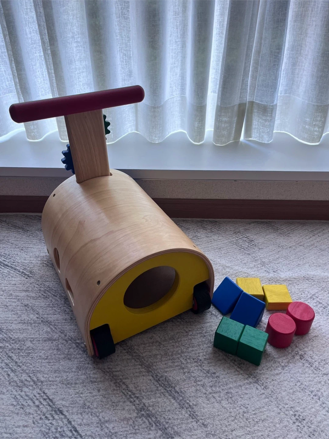 木製 乗用玩具 型はめパズル