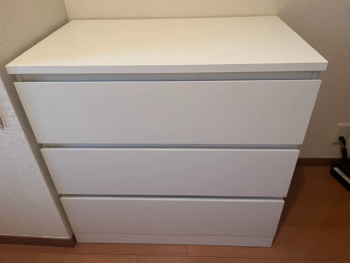 3段チェスト ホワイト IKEAの写真2枚目