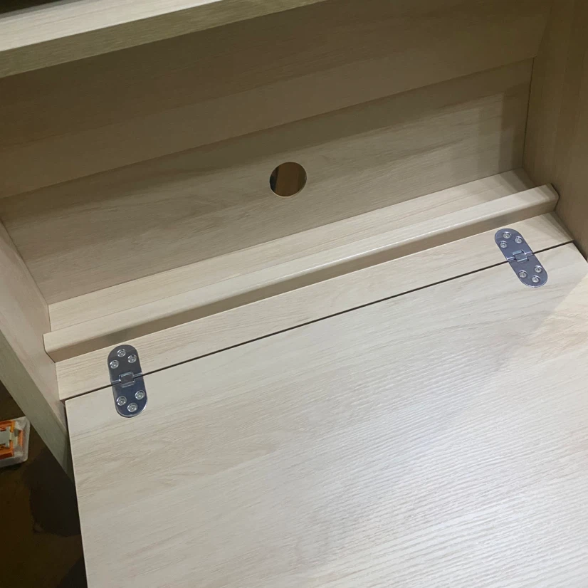 【美品】折りたたみデスク 収納棚付き 木目調 バイカラーの写真6枚目