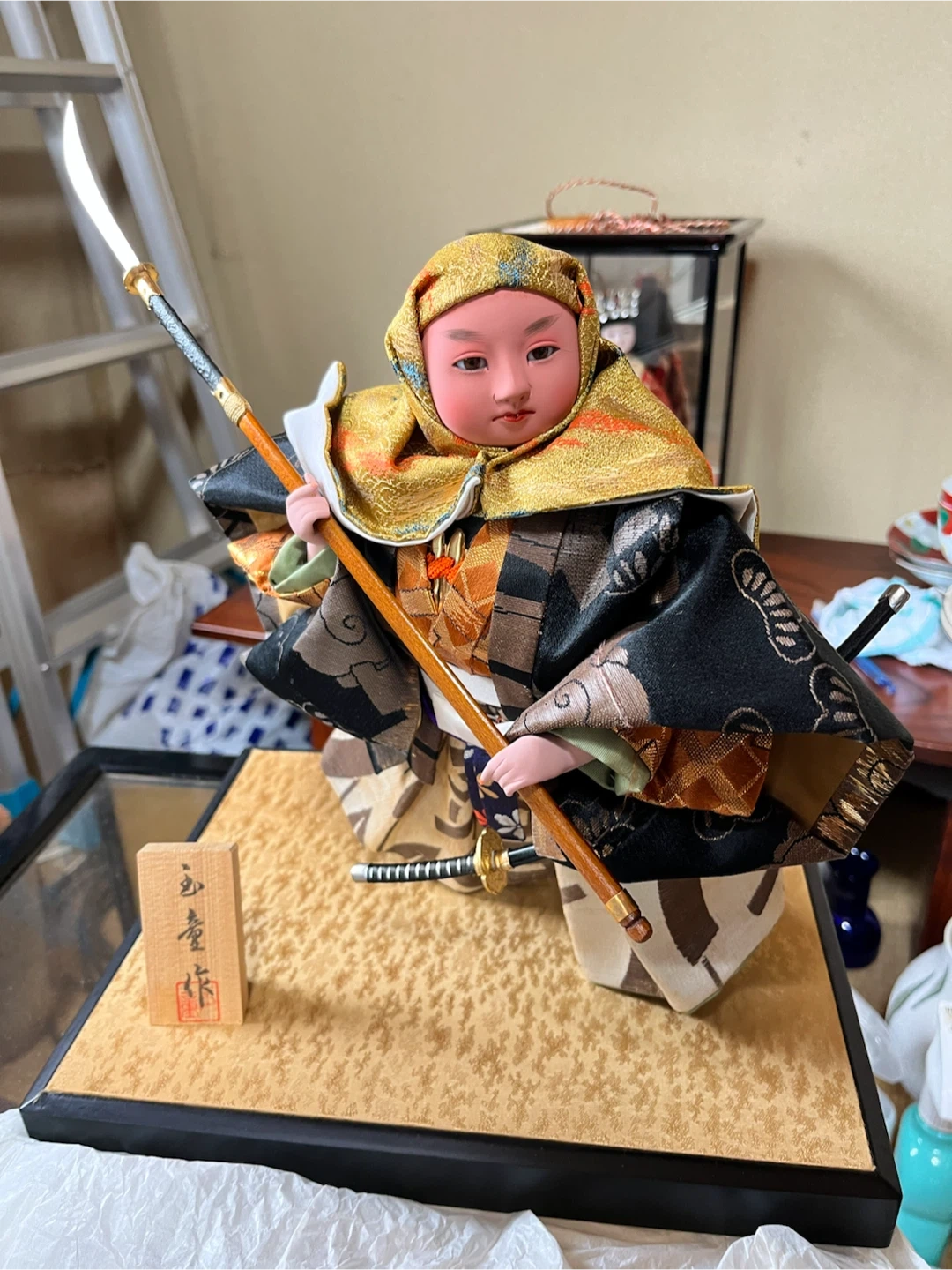 五月人形 玉童作 弁慶 ガラスケース入りの写真6枚目