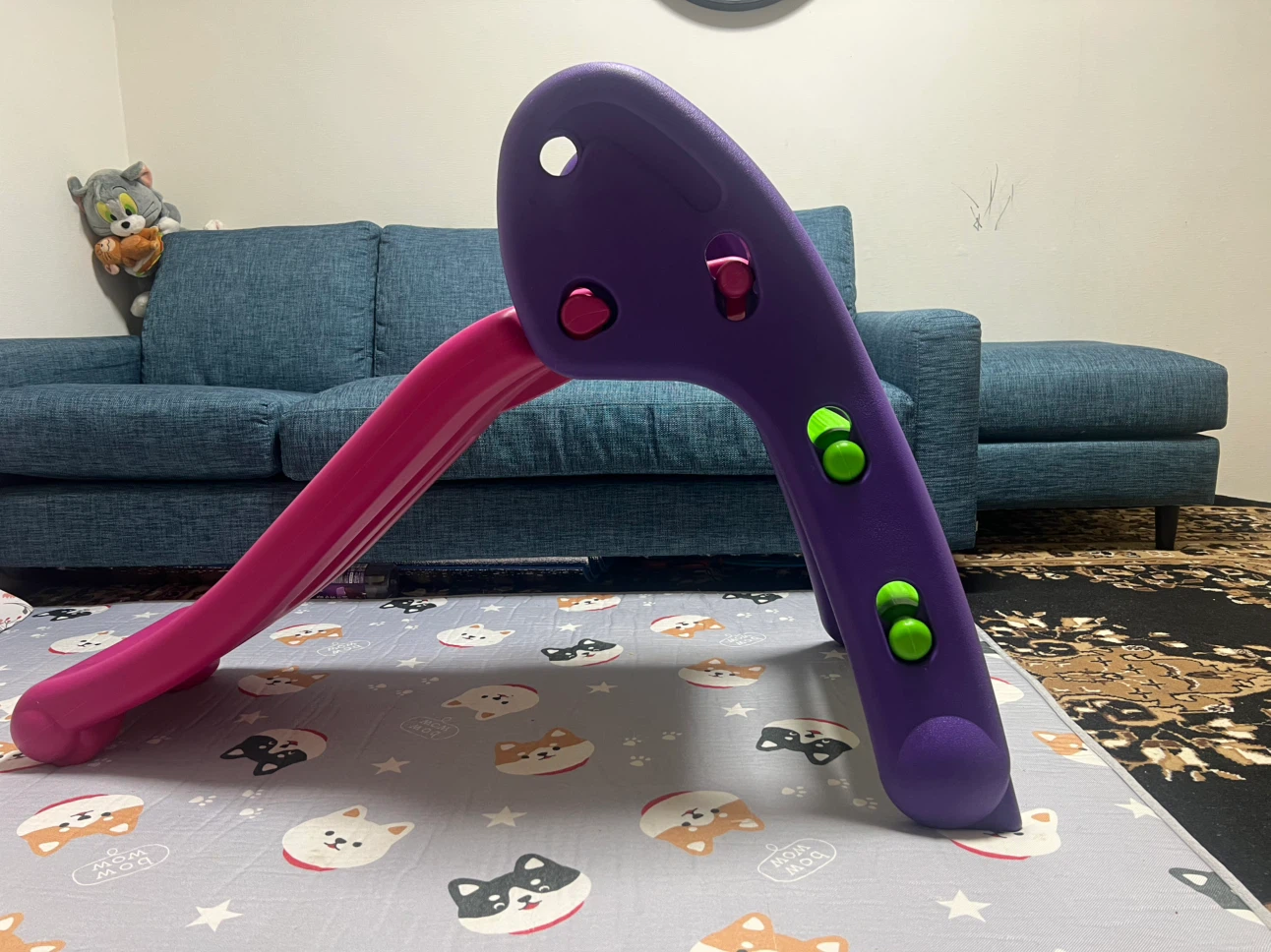 折りたたみ式 キッズすべり台 ピンクの写真2枚目