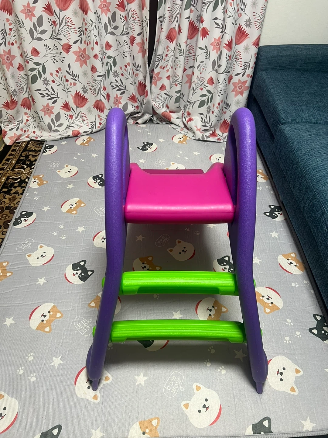 折りたたみ式 キッズすべり台 ピンクの写真3枚目