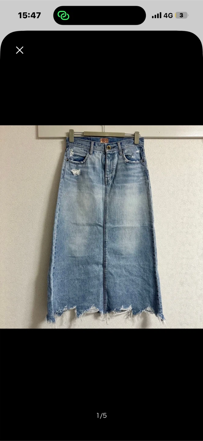 ロデオクラウンズ デニムスカート ダメージ加工 S
